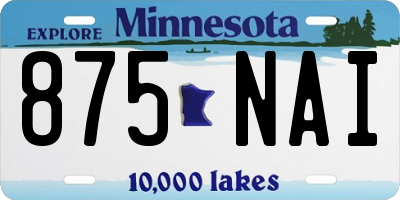 MN license plate 875NAI