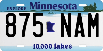 MN license plate 875NAM