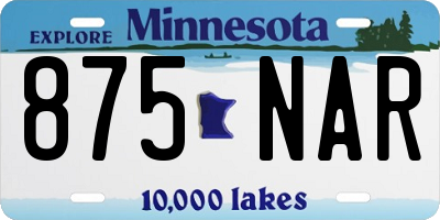MN license plate 875NAR