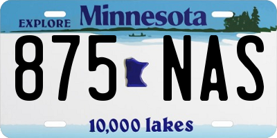MN license plate 875NAS