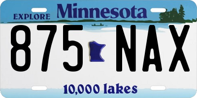MN license plate 875NAX