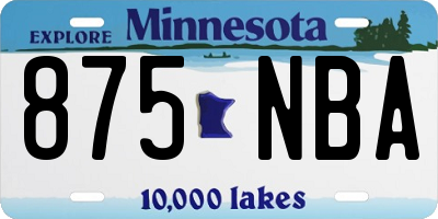 MN license plate 875NBA