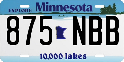 MN license plate 875NBB
