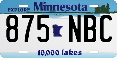 MN license plate 875NBC