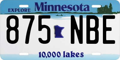 MN license plate 875NBE