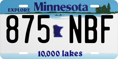 MN license plate 875NBF