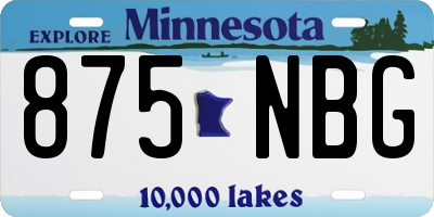 MN license plate 875NBG