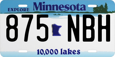 MN license plate 875NBH
