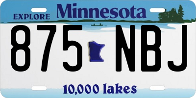 MN license plate 875NBJ