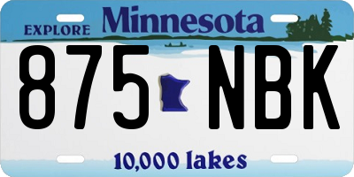 MN license plate 875NBK