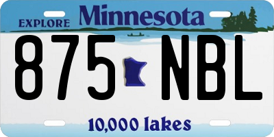 MN license plate 875NBL