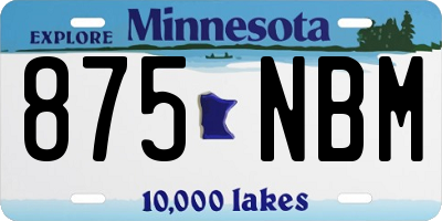 MN license plate 875NBM