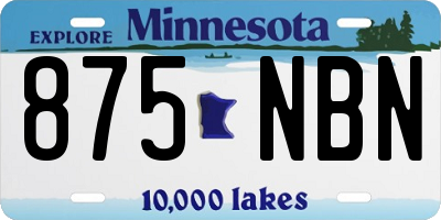 MN license plate 875NBN
