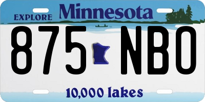 MN license plate 875NBO