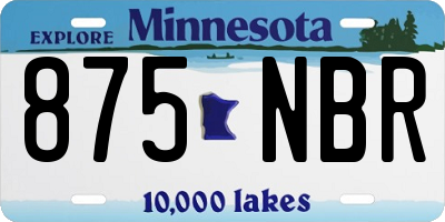 MN license plate 875NBR