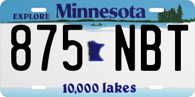 MN license plate 875NBT
