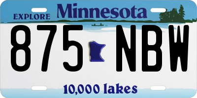 MN license plate 875NBW
