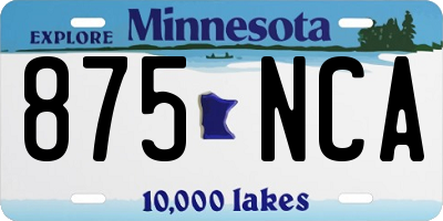 MN license plate 875NCA