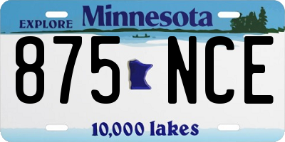 MN license plate 875NCE