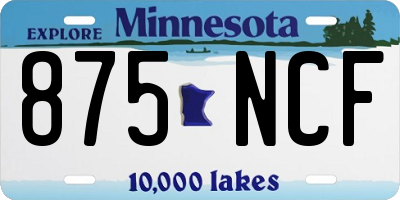 MN license plate 875NCF