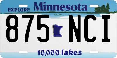 MN license plate 875NCI