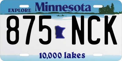 MN license plate 875NCK