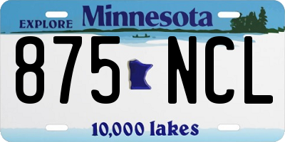 MN license plate 875NCL