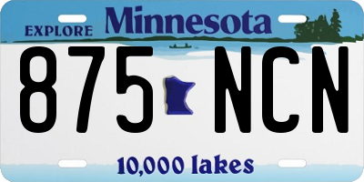 MN license plate 875NCN
