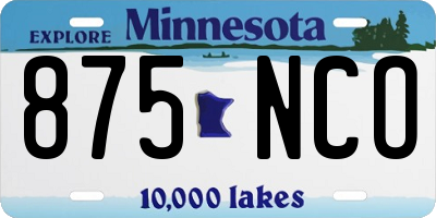 MN license plate 875NCO