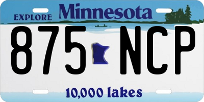 MN license plate 875NCP