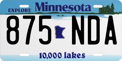 MN license plate 875NDA