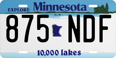 MN license plate 875NDF