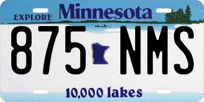 MN license plate 875NMS