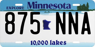 MN license plate 875NNA