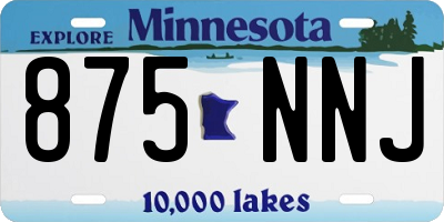 MN license plate 875NNJ