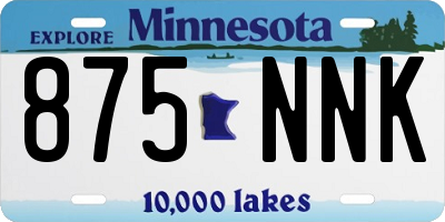 MN license plate 875NNK
