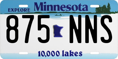 MN license plate 875NNS