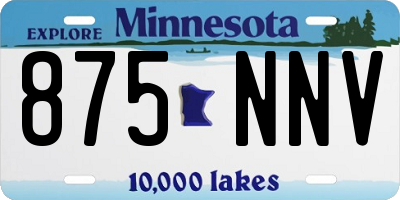 MN license plate 875NNV
