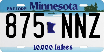 MN license plate 875NNZ