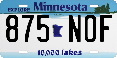 MN license plate 875NOF