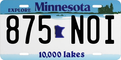 MN license plate 875NOI