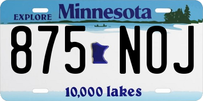MN license plate 875NOJ