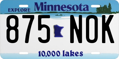 MN license plate 875NOK