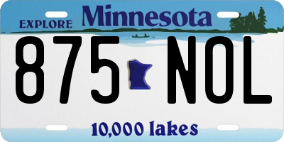 MN license plate 875NOL
