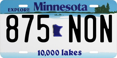 MN license plate 875NON