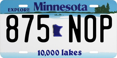 MN license plate 875NOP