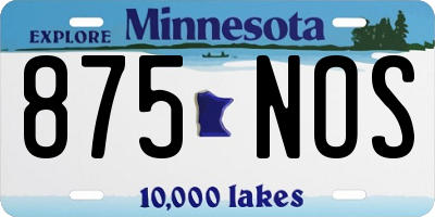 MN license plate 875NOS