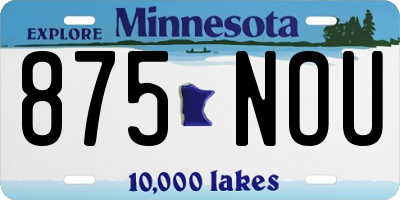 MN license plate 875NOU