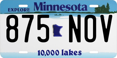 MN license plate 875NOV