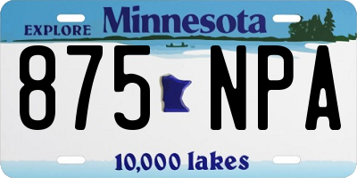 MN license plate 875NPA
